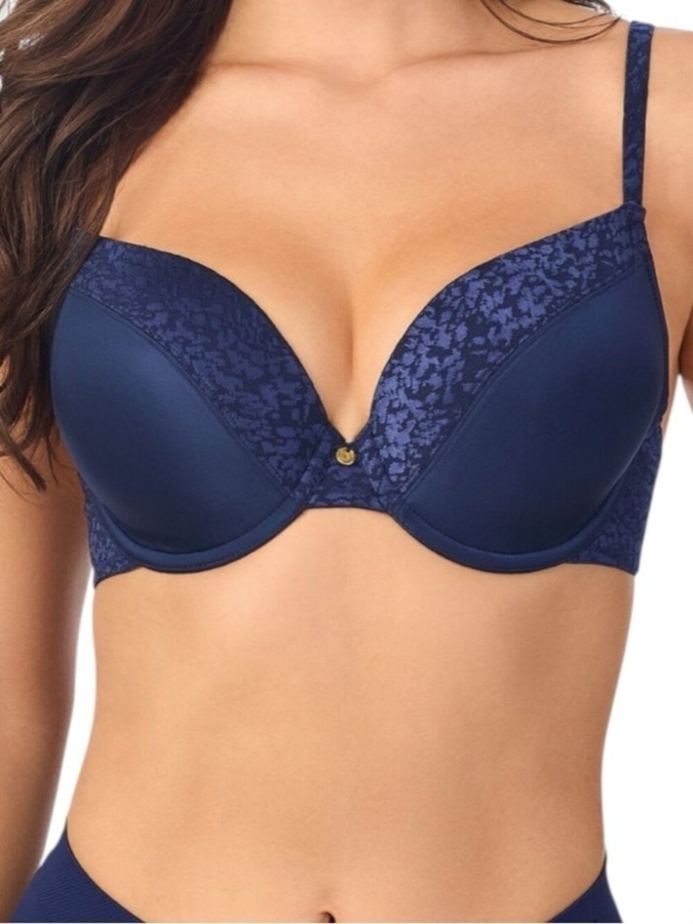 Le Mystere Safari T Shirt Bra Underwire Plunge 34G True Navy 9978 NWT